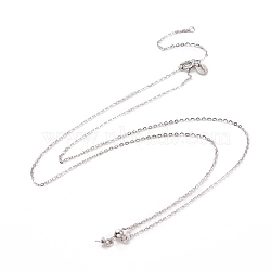 925 Sterling Silver Cable Chains Necklace Making, with Ice Pick Pinch Bails, Platinum, 17.72 inch(45cm)(STER-I021-06P)