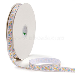 Easter Themed Polyester Grosgrain Ribbons, Jacquard Ribbon, Garment Accessories, Colorful, Butterfly Pattern, 3/4 inch(18mm), about 100 yards/roll(OCOR-A005-01A)