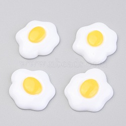 Opaque Resin Decoden Cabochons, Imitation Food, Fried Egg, White, 25.5x21.5x5.5mm(X-CRES-B002-09)