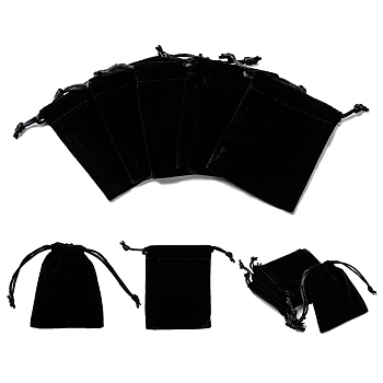 Velvet Cellphone Bags, Rectangle, Black, 9x7cm