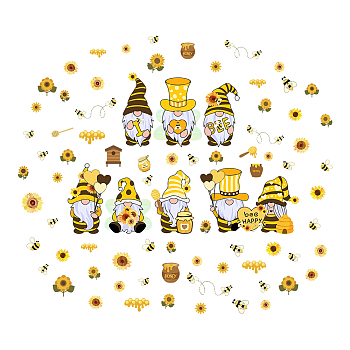 PVC Wall Stickers, Wall Decoration, Bees Pattern, 290x1180mm, 2pcs/set