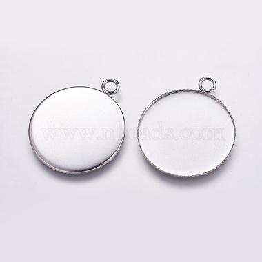 Stainless Steel Color Flat Round Stainless Steel Pendants