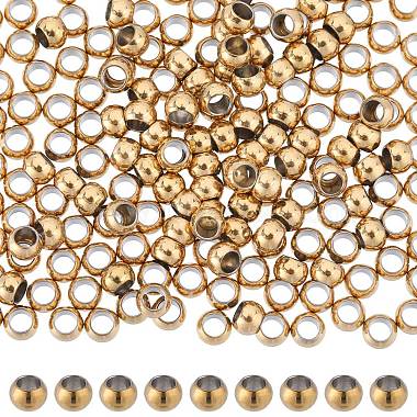 Golden Round 304 Stainless Steel Spacer Beads
