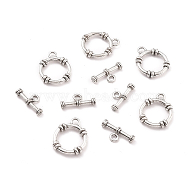 Antique Silver Ring Alloy Toggle Clasps