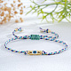 Brass Enamel Evil Eye Beaded Braided Bracelets(FU6663-3)-1