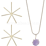2Pcs 925 Sterling Silver 6 Claw Prongs Pendant Blank Cabochon Settings, Easy Mount Claw Settings, for Irregular Raw Gemstone, with 925 Stamp, Golden, 33x32x1mm, Hole: 1mm(STER-AR0001-10)