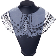 Polyester Embroideried Collar, Sew on Lace Neckline Trim, Garment Accessories, Black, 39.5x49x0.05cm(AJEW-WH0165-75)