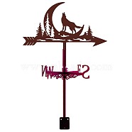 Iron Wind Direction Indicator, Weathervane for Outdoor Garden Wind Measuring Tool, Wolf, 265x358mm(AJEW-WH0525-019)