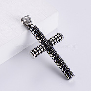 Retro Minimalist Stainless Steel Fashion Cross Pendants, without Chain, Stainless Steel Color(NZ5198-1)