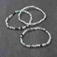 Natural Fluorite Beaded Stretch Bracelets, Round, Beads: 4~5mm, Inner Diameter: 2-1/4 inch(5.65cm)(BJEW-A117-A-38)