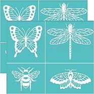 Self-Adhesive Silk Screen Printing Stencil, for Painting on Wood, DIY Decoration T-Shirt Fabric, Turquoise, Insect Pattern, 195x140mm(DIY-WH0337-031)