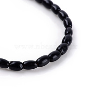 Natural Obsidian Bead Strands, Rice, 8x5~6mm, Hole: 0.8mm, about 50pcs/strand, 15.7 inch(X-G-R356-51)