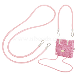 WADORN 2Pcs 2 Style PU Leather Bag Handles, with Alloy Snap Clasp, Pink, 357~1300mm, 1pc/style(PURS-WR0001-30B)