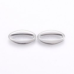 304 Stainless Steel Linking Rings, Oval, Stainless Steel Color, 14.5x8x1.2mm, Hole: 3x12mm(STAS-I094-35P)