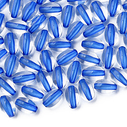 Transparent Acrylic Beads, Oval, Royal Blue, 9.5x6mm, Hole: 1.5mm, about 2000pcs/500g(MACR-S373-134-T08)