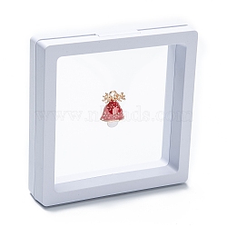 Square Transparent PE Thin Film Suspension Jewelry Display Box, for Ring Necklace Bracelet Earring Storage, White, 9x9x2cm(X1-CON-D009-01A-05)
