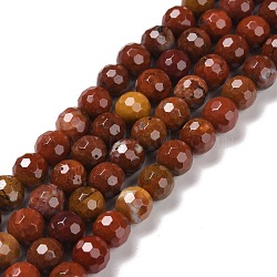Natural Carnelian Beads Strands, Faceted(128 Facets), Round, 6mm, Hole: 1mm, about 61pcs/strand, 15.04''(38.2cm)(G-E571-10A)