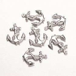 Tarnish Resistant 316 Surgical Stainless Steel Pendants, Anchor, Stainless Steel Color, 24x18.5x3mm, Hole: 1mm(STAS-K096-06P)