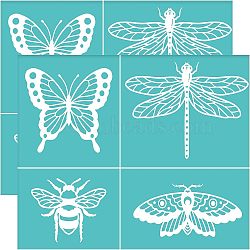 Self-Adhesive Silk Screen Printing Stencil, for Painting on Wood, DIY Decoration T-Shirt Fabric, Turquoise, Insect Pattern, 195x140mm(DIY-WH0337-031)