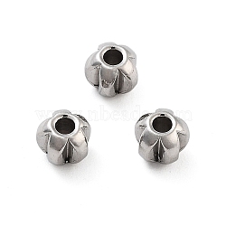 Non-Tarnish 202 Stainless Steel Beads, Flower, Stainless Steel Color, 4x5x4mm, Hole: 1.2mm(STAS-U012-04A-P)