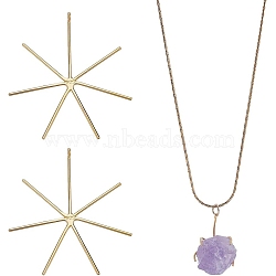 2Pcs 925 Sterling Silver 6 Claw Prongs Pendant Blank Cabochon Settings, Easy Mount Claw Settings, for Irregular Raw Gemstone, with 925 Stamp, Golden, 33x32x1mm, Hole: 1mm(STER-AR0001-10)