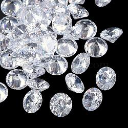 Cubic Zirconia Cabochons, Grade A, Faceted, Diamond, Clear, 8x4.6mm(ZIRC-M002-8mm-007)