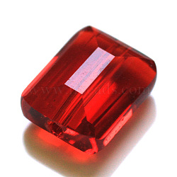 Imitation Austrian Crystal Beads, Grade AAA, Faceted, Rectangle, Red, 10x12x5.5mm, Hole: 0.9~1mm(SWAR-F060-12x10mm-06)