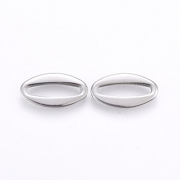 304 Stainless Steel Linking Rings, Oval, Stainless Steel Color, 14.5x8x1.2mm, Hole: 3x12mm