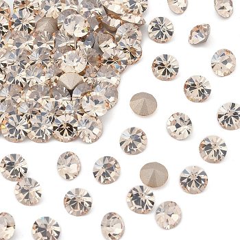 Preciosa&reg MAXIMA Crystal Round Stones, Czech Crystal, Dura Foiling, Round(431 11 615 Chaton), 00030 235 Honey, SS12/PP24(3~3.2mm)