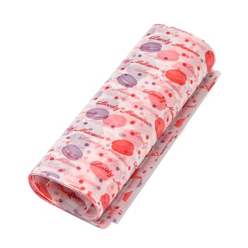 Disposable Cake Food Wrapping Paper, Greaseproof Paper, Macarons Style, Colorful, 25x21.8cm, 50pcs/box