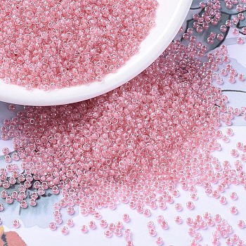 MIYUKI Round Rocailles Beads, Japanese Seed Beads, 11/0, (RR1109) Inside Dyed Rose Pink, 2x1.3mm, Hole: 0.8mm, about 1111pcs/10g