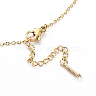 Ion Plating(IP) 304 Stainless Steel with Rhinestone Pendant Necklace(NJEW-K252-08G)-3