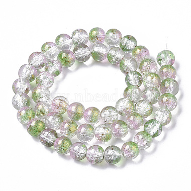 Transparent Spray Painted Crackle Glass Bead Strands(GLAA-N035-03C-A01)-2