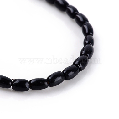 Rice Obsidian Beads