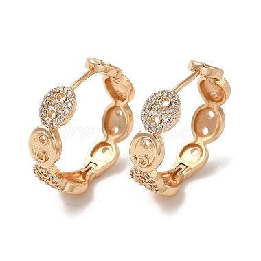 Clear Oval Brass Earrings