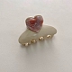 Heart Cellulose Acetate(Resin) Claw Hair Clips(PW-WG13466-02)-1