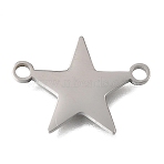 304 Stainless Steel Polishing Connector Charms, Star Links, Tarnish Free, Stainless Steel Color, 20x15x1.5mm, Hole: 2mm(STAS-E532-11P)