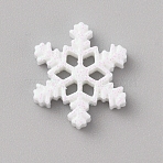 Christmas Opaque Resin Cabochons, Glitter Snowflake, White, 23x20x5mm(RESI-WH0038-06C)
