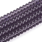 Transparent Glass Beads Strands, Rondelle, Medium Purple, 6~6.5x3mm, Hole: 1mm, about 103~118pcs/strand, 14.57~14.96 inch(37~38cm)(GLAA-ZX008-6mm-19E)