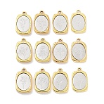 12Pcs 304 Stainless Steel Pendants, Rectangle with Birth Flower Charm, Golden & Stainless Steel Color, 23x14.5x3mm, Hole: 2mm, 1pc/style(STAS-F303-BM)