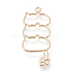Alloy Open Back Bezel Pendants, For DIY UV Resin, Epoxy Resin, Pressed Flower Jewelry, Cadmium Free & Lead Free, Dog, Light Gold, 53x21.5x2mm, Hole: 2.3mm(X-PALLOY-K246-01KCG-RS)
