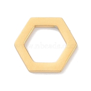 Golden Plated 304 Stainless Steel Charms, Laser Cut, Hexagon, 9x10x1mm(STAS-K286-03D-G)