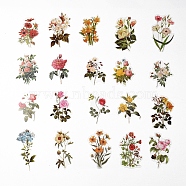 Plant Theme Self Adhesive Stamping Stickers Sets, DIY Hand Account Photo Album Decoration Sticker, Floral Pattern, 70~104x51~70mm, 40pcs/bag(DIY-WH0163-08A)