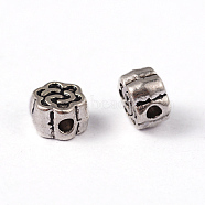 Tibetan Style Alloy Beads, Flower, Antique Silver, Lead Free & Cadmium Free, 4.5x3mm, Hole: 1mm(LF0282Y)
