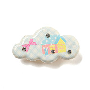 Cute Cloud Resin Alligator Hair Clips, Hair Accessories for Girls, House, 24.5x44.5x13mm(AJEW-U004-04B)