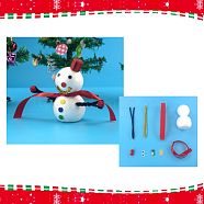 DIY Christmas Snowman Crafts, Including Picture, Corrugated Paper, Chenille Sticks, Ribbon, Paper Sticks, Craft Eye, Iron Button Pin, Pom Pom Ball, Foam Model, Red, 111x66mm(DIY-I045-04)