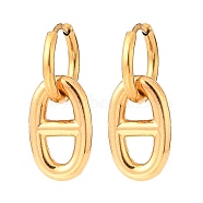 Soda Pull Tab Earrings, 304 Stainless Steel Huggie Hoop Earrings, Oval, Golden, 25.5mm, Pin: 0.8mm(EJEW-JE04390)