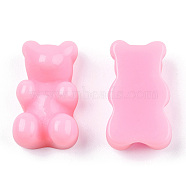 Resin Cabochons, Imitation Jelly, Bear, Pink, 17.5x10.5x7.5mm(X-CRES-S303-22-A01)