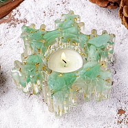 Natural Green Aventurine & Resin Candle Holder Molds, Snowflake, 110x110x30mm, Inner Diameter: 46mm(DJEW-H012-02B)