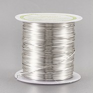 Round Copper Wire Copper Beading Wire for Jewelry Making, Long-Lasting Plated, Silver, 22 Gauge, 0.6mm, about 59.05 Feet(18m)/roll(CWIR-F001-S-0.6mm)